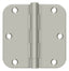 Deltana S35R515 3-1/2" x 3-1/2" x 5/8" Radius Hinge; Residential Thickness; Satin Nickel Finish