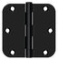 Deltana S35R51B 3-1/2" x 3-1/2" x 5/8" Radius Hinge; Residential Thickness; Flat Black Finish