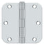 Deltana S35R526 3-1/2" x 3-1/2" x 5/8" Radius Hinge; Residential Thickness; Bright Chrome Finish