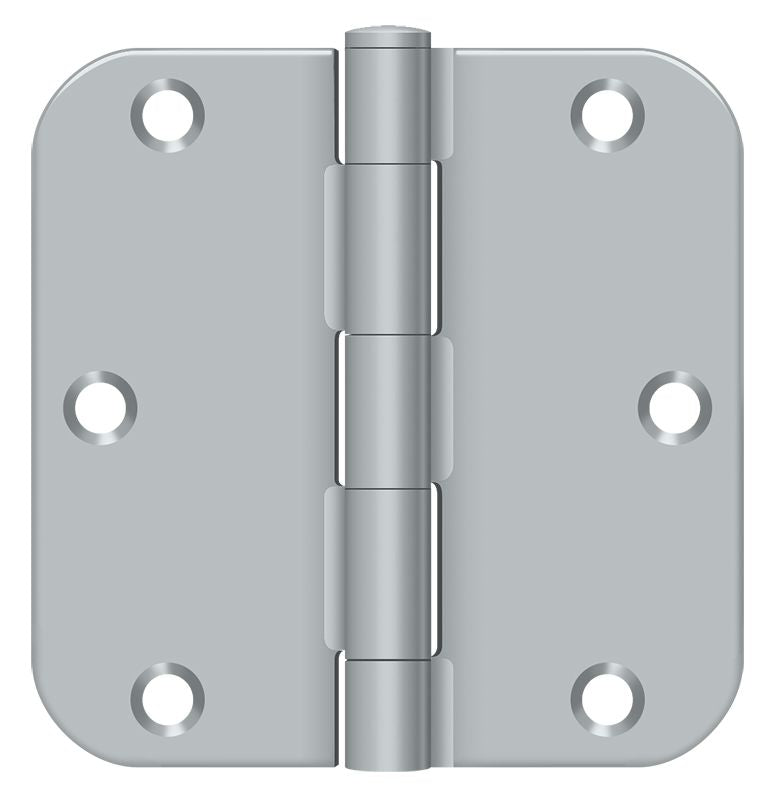 Deltana S35R526D 3-1/2" x 3-1/2" x 5/8" Radius Hinge; Residential Thickness; Satin Chrome Finish