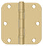 Deltana S35R5BB4 3-1/2" x 3-1/2" x 5/8" Radius Hinge; Ball Bearing; Satin Brass Finish