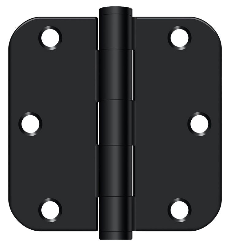 Deltana S35R5HD1B 3-1/2" x 3-1/2" x 5/8" Radius Hinge; Heavy Duty; Flat Black Finish