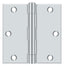 Deltana S35U26-R 3-1/2" x 3-1/2" Square Hinge; Bright Chrome Finish