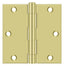 Deltana S35U3-R 3-1/2" x 3-1/2" Square Hinge; Bright Brass Finish