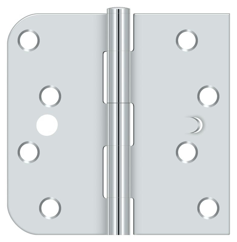 Deltana S44058TT26-LH Left Hand 4" x 4" x 5/8" x Square Hinge; Bright Chrome Finish