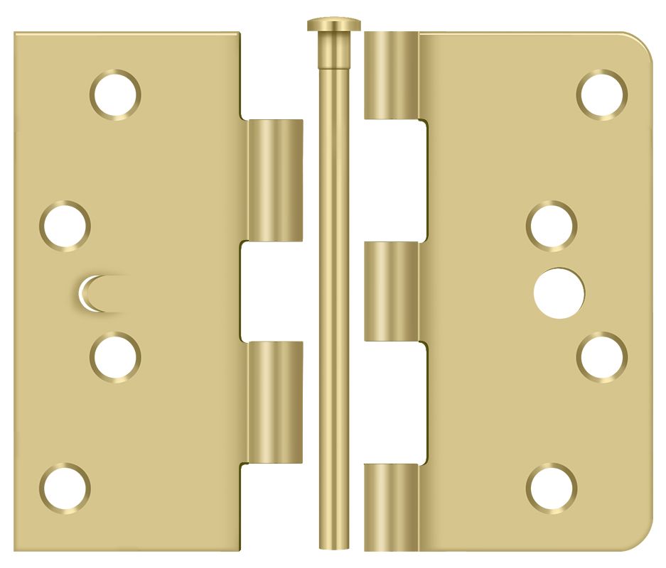 Deltana S44058TT4-UN 4" x 4" x 5/8" x SQ Hinge; Satin Brass Finish