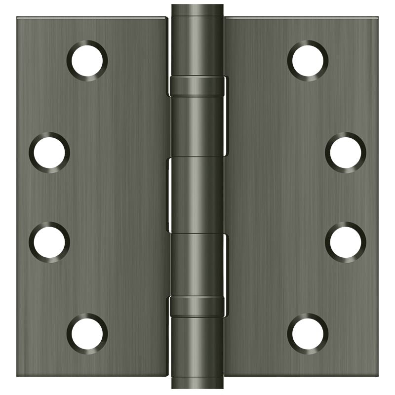 Deltana S44HDBB15A 4" x 4" Square Hinge; Heavy Duty; Ball Bearings; Antique Nickel Finish