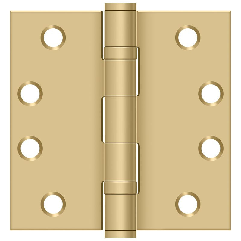 Deltana S44HDBB4 4" x 4" Square Hinge; Heavy Duty; Ball Bearings; Satin Brass Finish