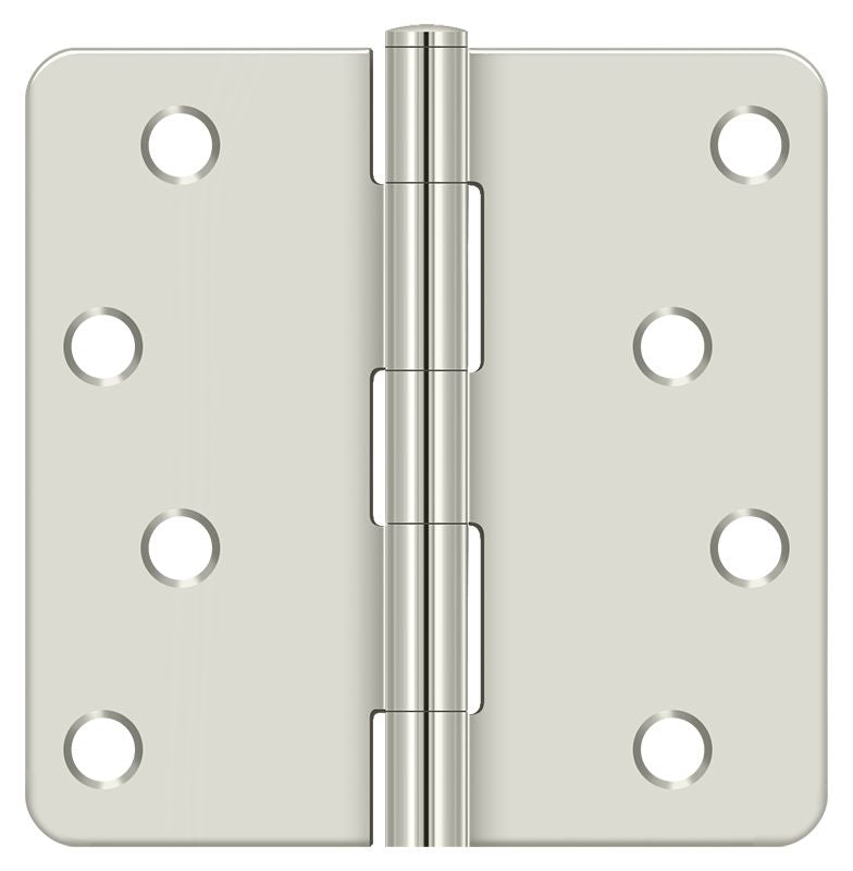 Deltana S44R414 4" x 4" x 1/4" Radius Hinge; Bright Nickel Finish