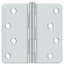 Deltana S44R426 4" x 4" x 1/4" Radius Hinge; Bright Chrome Finish