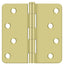 Deltana S44R43 4" x 4" x 1/4" Radius Hinge; Bright Brass Finish