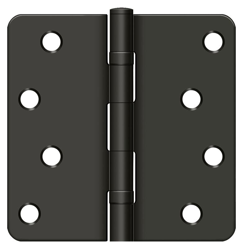 Deltana S44R4BB10B 4" x 4" x 1/4" Radius Hinge; Ball Bearings; Oil Rubbed Bronze Finish