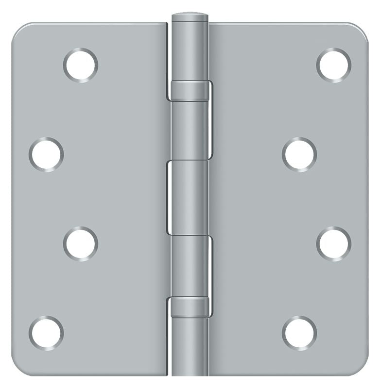 Deltana S44R4BB26D 4" x 4" x 1/4" Radius Hinge; Ball Bearings; Satin Chrome Finish