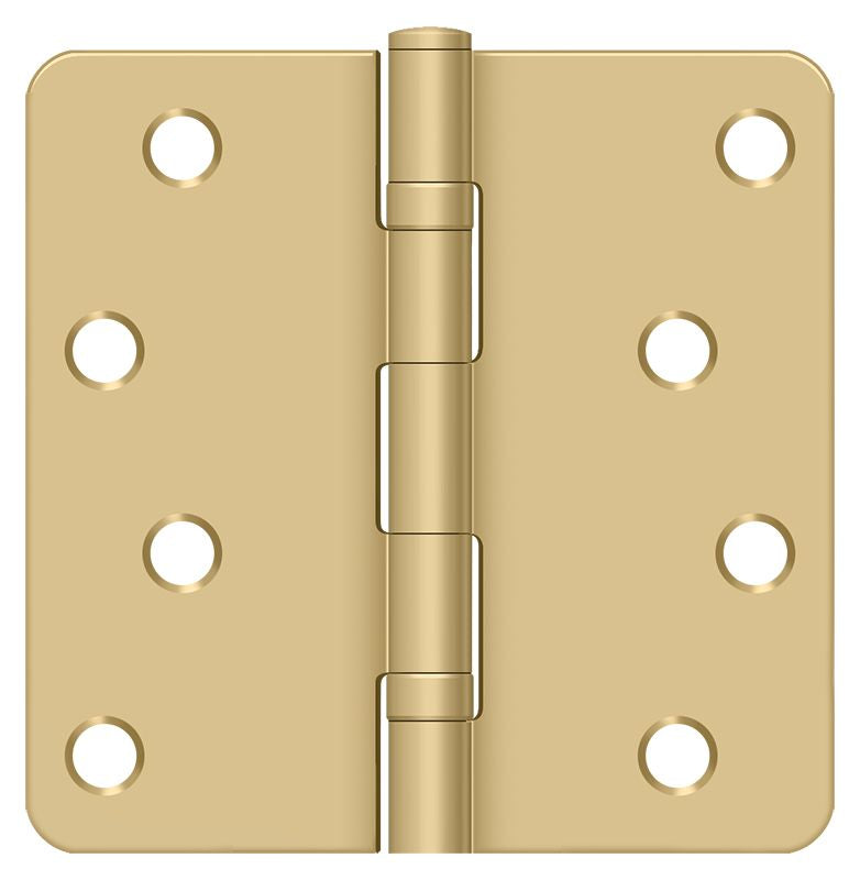 Deltana S44R4BB4 4" x 4" x 1/4" Radius Hinge; Ball Bearings; Satin Brass Finish