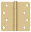 Deltana S44R4BB4 4" x 4" x 1/4" Radius Hinge; Ball Bearings; Satin Brass Finish