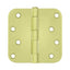 Deltana S44R53 4" x 4" x 5/8" Radius Hinge; Bright Brass Finish