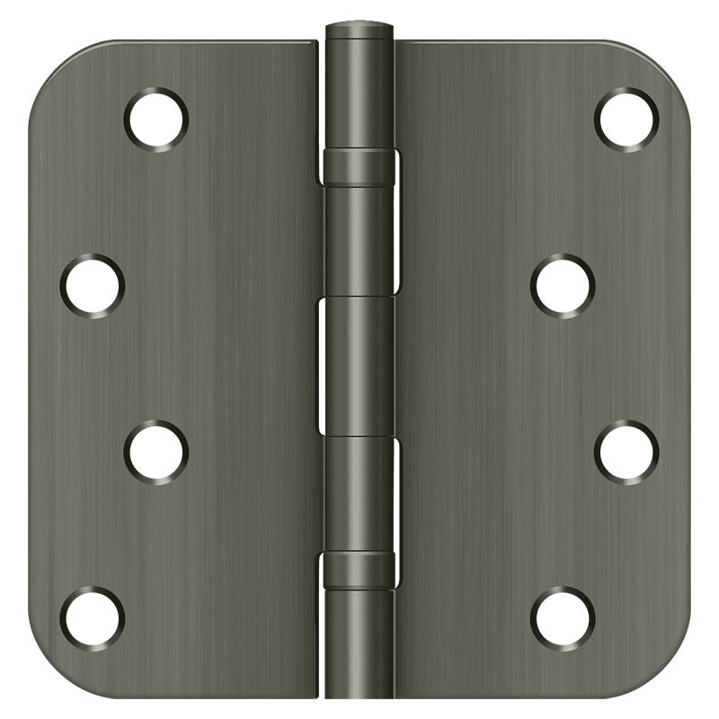 Deltana S44R5BB15A 4" x 4" x 5/8" Radius Hinge; Ball Bearings; Antique Nickel Finish