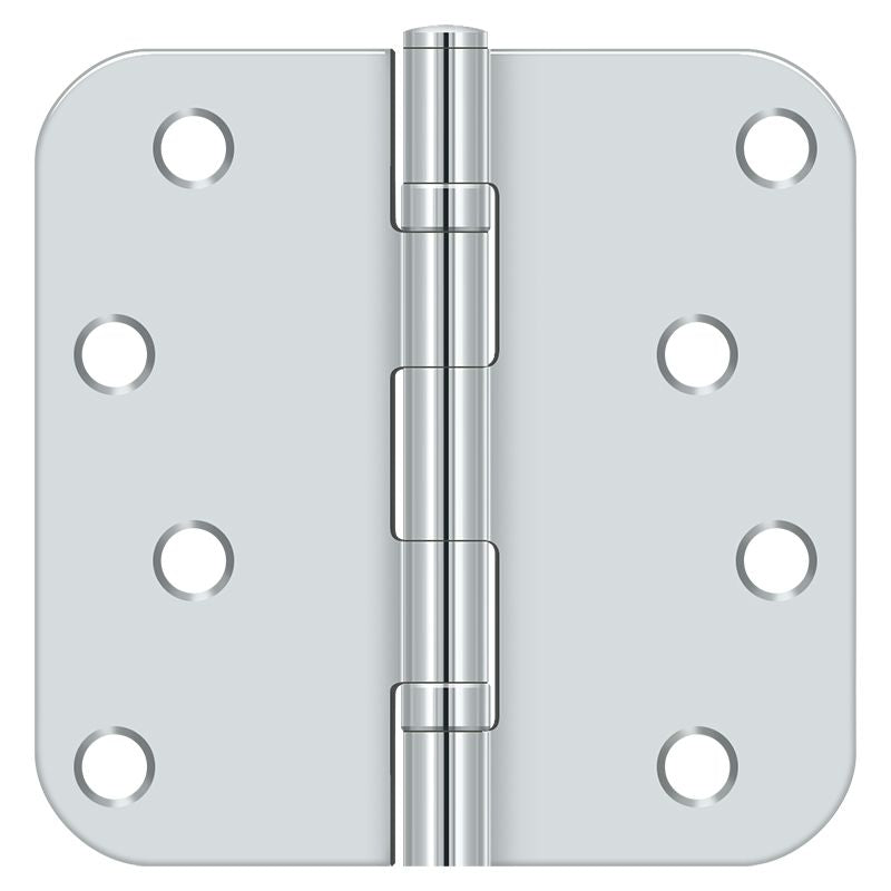 Deltana S44R5BB26 4" x 4" x 5/8" Radius Hinge; Ball Bearings; Bright Chrome Finish
