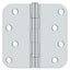Deltana S44R5BB26 4" x 4" x 5/8" Radius Hinge; Ball Bearings; Bright Chrome Finish