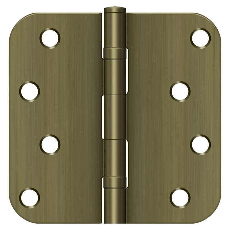 Deltana S44R5BB5 4" x 4" x 5/8" Radius Hinge; Ball Bearings; Antique Brass Finish