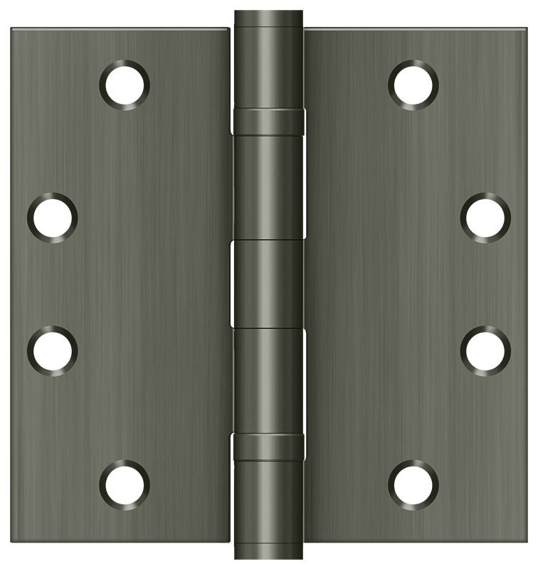 Deltana S45BBU15A 4-1/2" x 4-1/2" Square Hinge; Heavy Duty; Ball Bearings; Antique Nickel Finish
