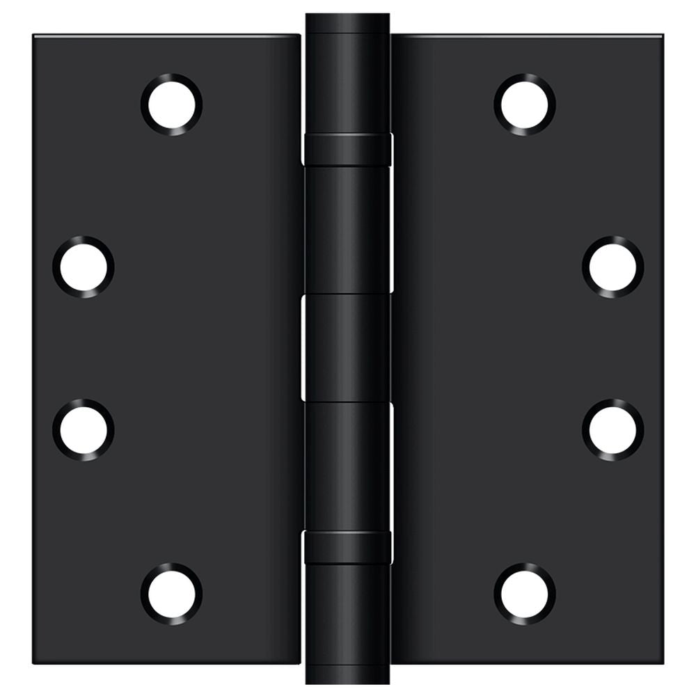 Deltana S45BBU1B 4-1/2" x 4-1/2" Square Hinge; Heavy Duty; Ball Bearings; Paint Black Finish