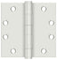 Deltana S45BBUSPW 4-1/2" x 4-1/2" Square Hinge; Heavy Duty; Ball Bearings; White Finish