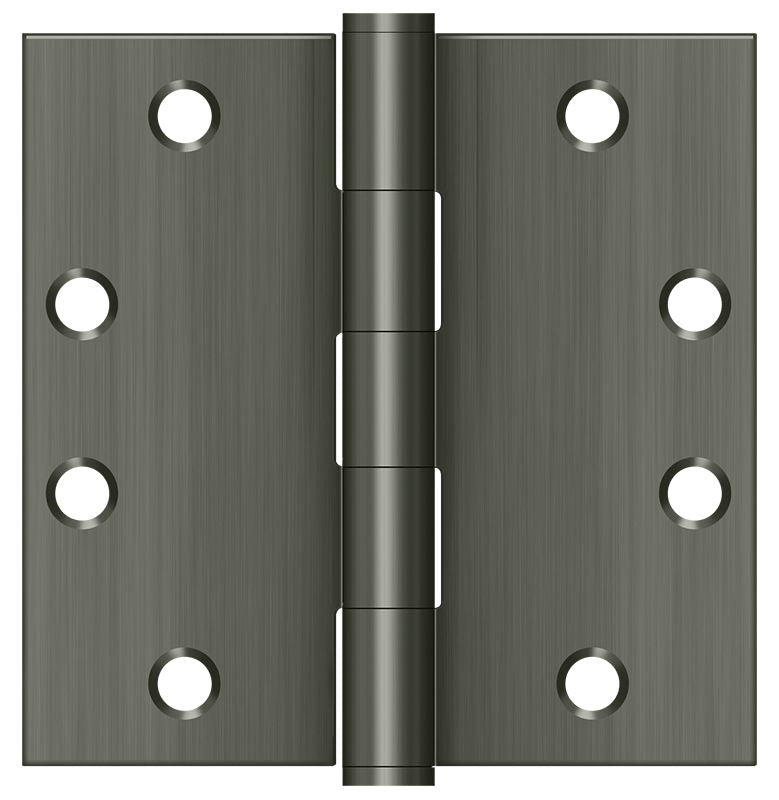 Deltana S45U15A 4-1/2" x 4-1/2" Square Hinge; Heavy Duty; Antique Nickel Finish