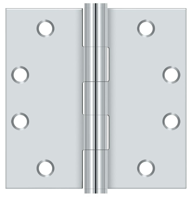 Deltana S45U26 4-1/2" x 4-1/2" Square Hinge; Heavy Duty; Bright Chrome Finish