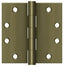 Deltana S45U5 4-1/2" x 4-1/2" Square Hinge; Heavy Duty; Antique Brass Finish