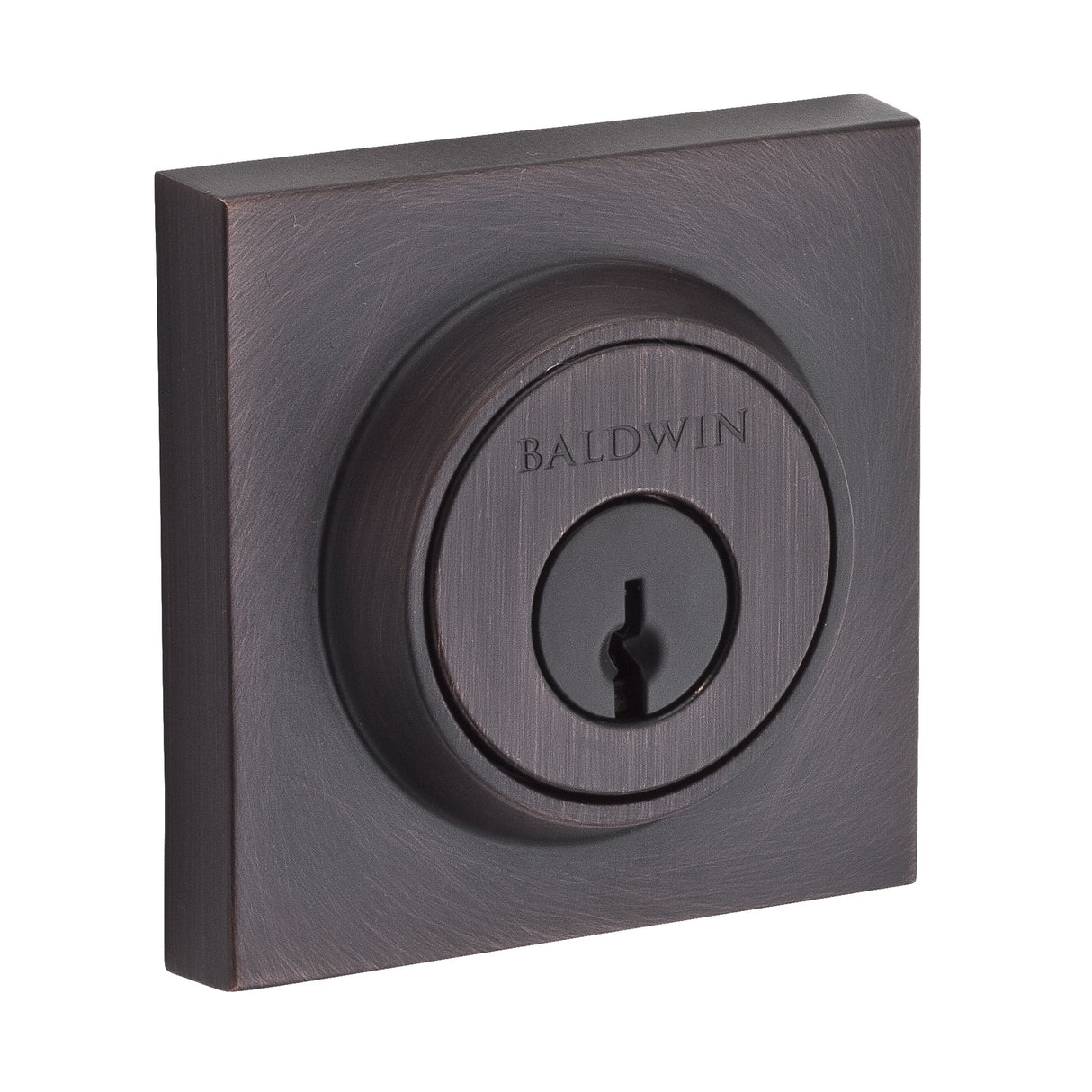 Baldwin Reserve SCCSD112 Single Cylinder Contemporary Square Deadbolt with 6AL Latch and Dual Strike Venetian Bronze Finish