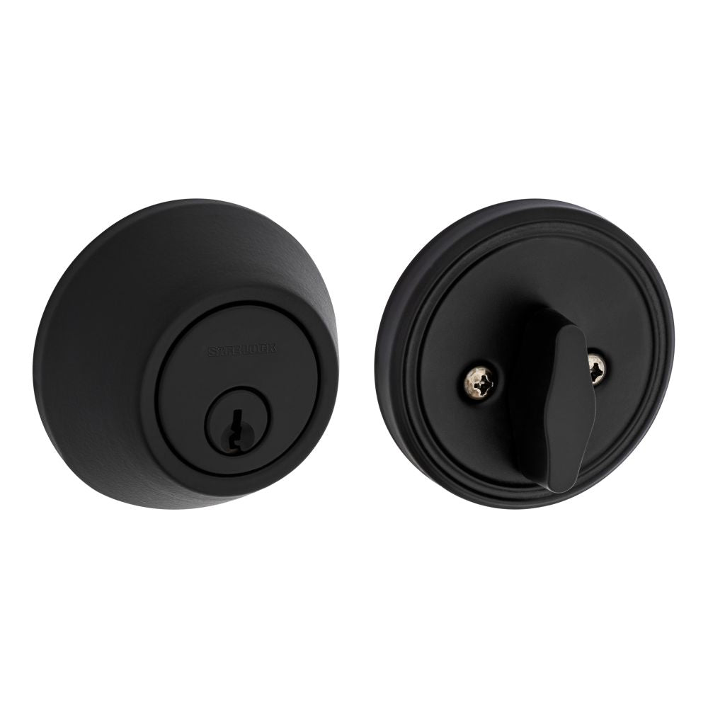 Safelock SD9100-514 Single Cylinder Deadbolt with 4AL Latch and RCS Strike Matte Black Finish