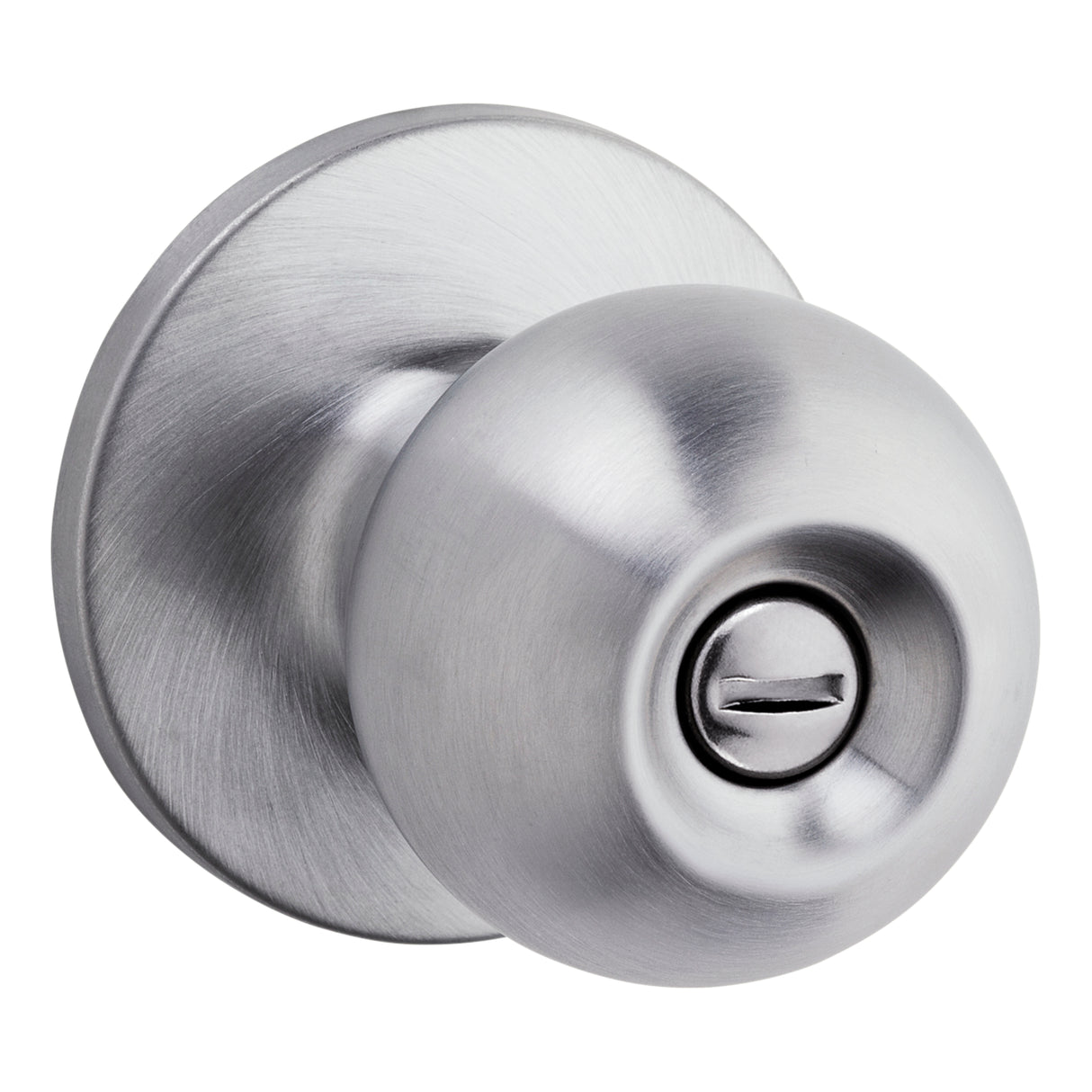 Safelock SK3000RG-26D Regina Knob Privacy Lock with 4AL Latch and RCS Strike Satin Chrome Finish