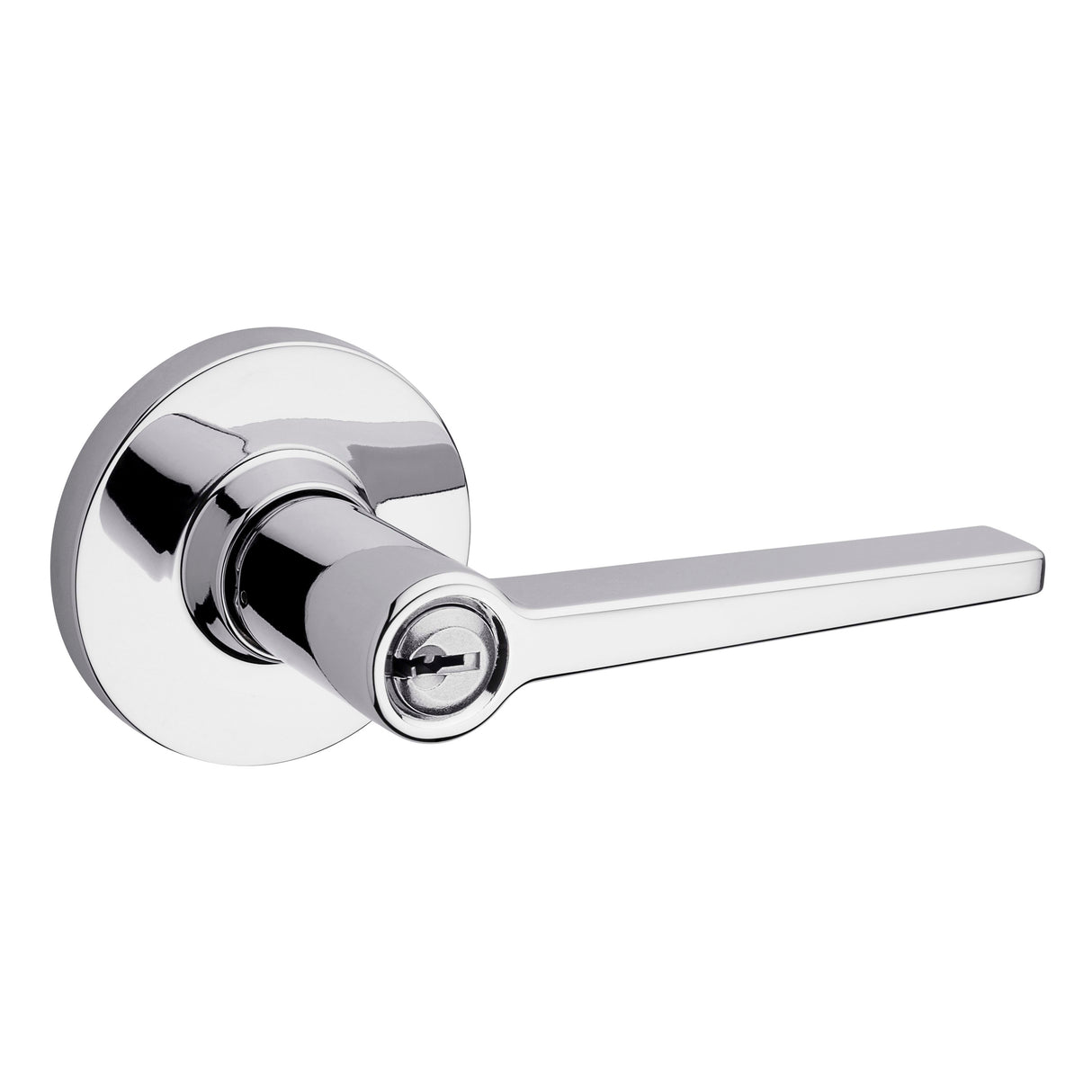 Safelock SL6500DALRDT-26 Daylon Lever with Round Rose Storeroom Lock with 4AL Latch and RCS Strike Bright Chrome Finish
