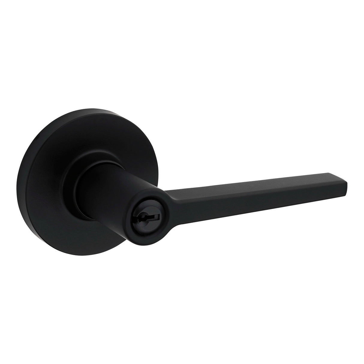 Safelock SL6500DALRDT-514 Daylon Lever with Round Rose Storeroom Lock with 4AL Latch and RCS Strike Matte Black Finish