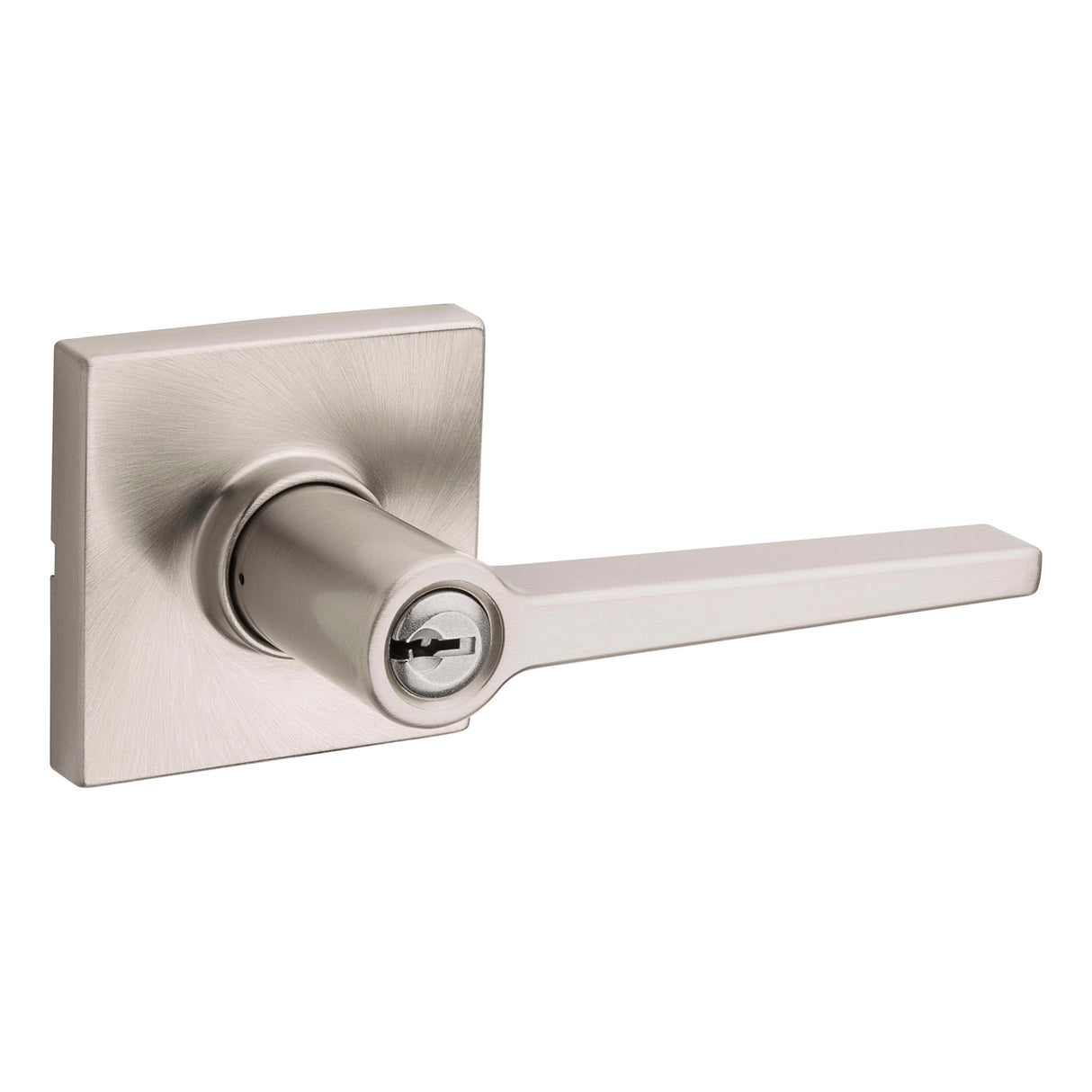 Safelock SL6500DALSQT-15 Daylon Lever with Square Rose Storeroom Lock with 4AL Latch and RCS Strike Satin Nickel Finish
