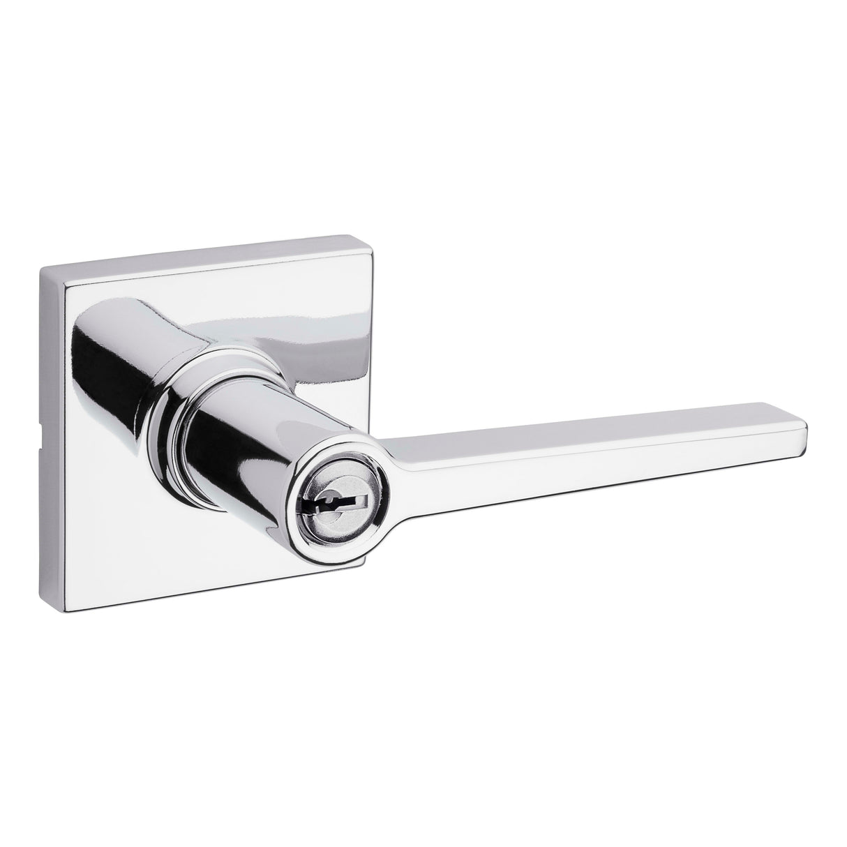 Safelock SL6500DALSQT-26 Daylon Lever with Square Rose Storeroom Lock with 4AL Latch and RCS Strike Bright Chrome Finish