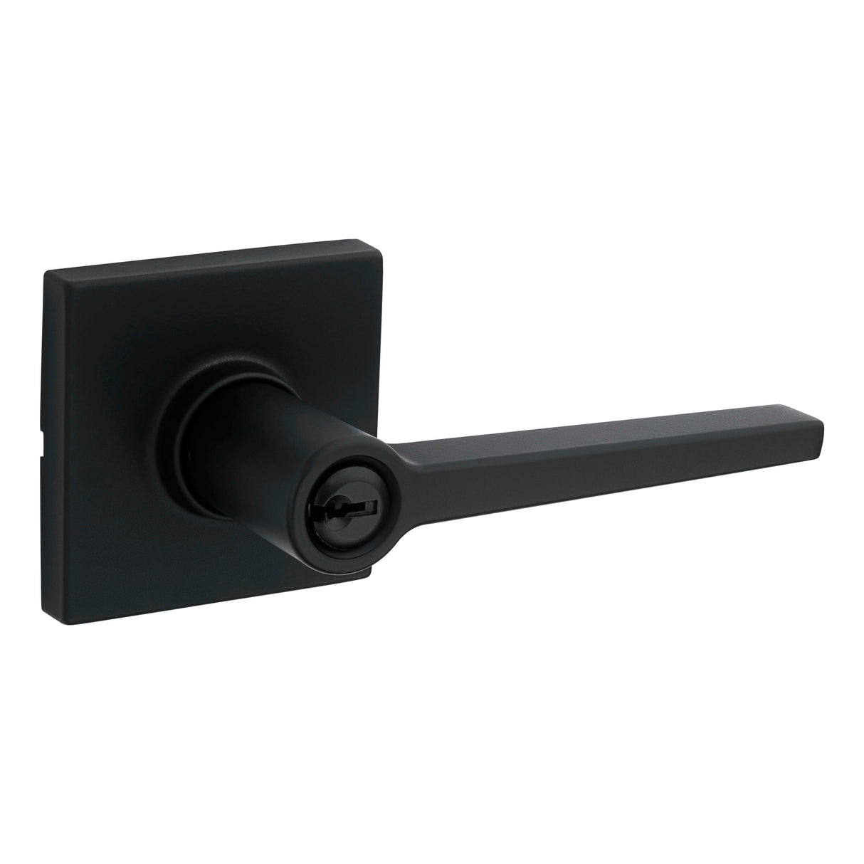 Safelock SL6500DALSQT-514 Daylon Lever with Square Rose Storeroom Lock with 4AL Latch and RCS Strike Matte Black Finish
