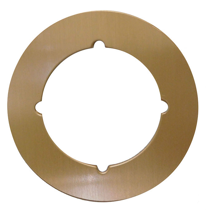 Don-Jo SP135612 3-1/2" Scar Plate with 2-1/8" Hole and Through Bolt Knotches Satin Bronze Finish