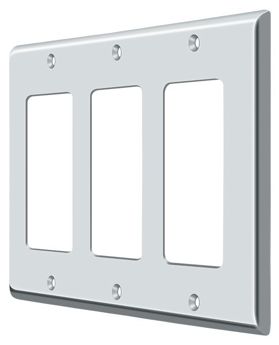 Deltana SWP4740U26 Switch Plate; Triple Rocker; Bright Chrome Finish