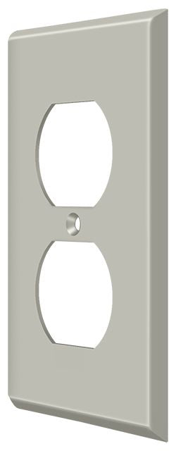 Deltana SWP4752U15 Switch Plate; Double Outlet; Satin Nickel Finish