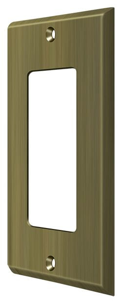Deltana SWP4754U5 Switch Plate; Single Rocker; Antique Brass Finish