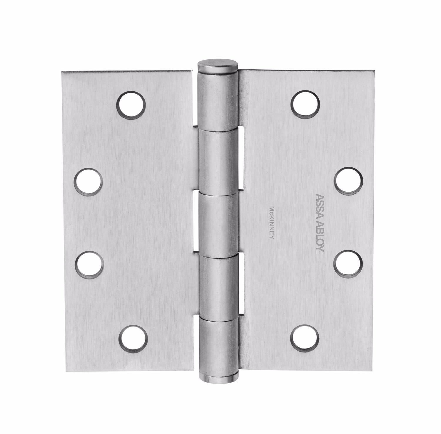 McKinney T271441226D 4-1/2" x 4-1/2" Square Corner Standard Weight Five Knuckle Hinge # 55755 Satin Chrome Finish