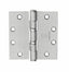 McKinney TA271441226D 4-1/2" x 4-1/2" Square Corner Standard Weight 5 Knuckle Ball Bearing Hinge # 55858 Satin Chrome Finish