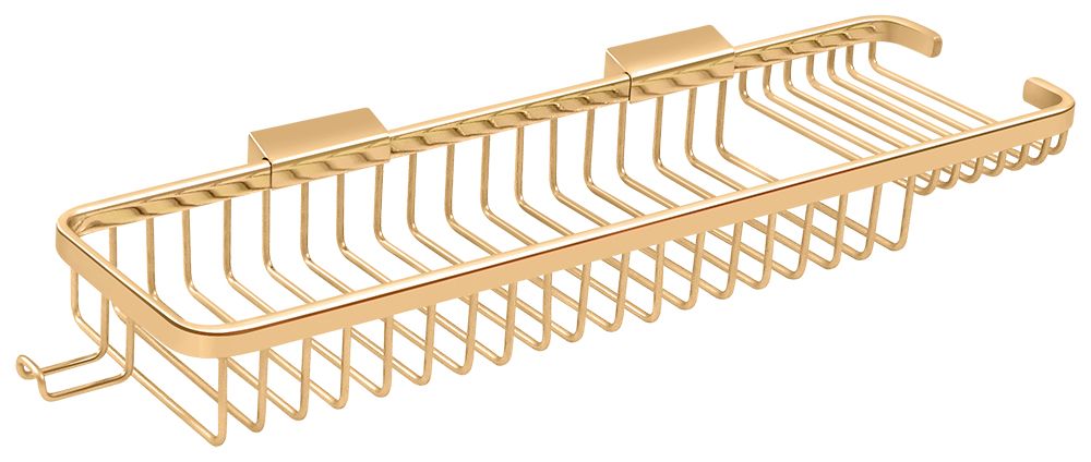 Deltana WBR1850HCR003 Wire Basket; 17-1/2" Rect/Com with Hook; Lifetime Brass Finish