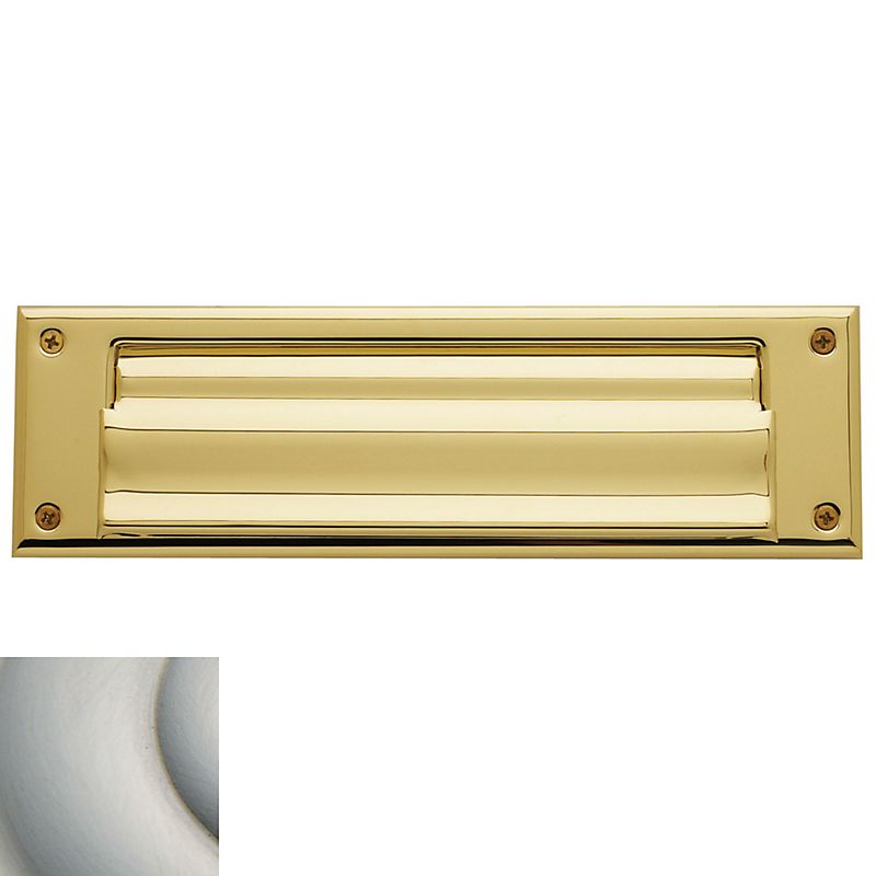 Baldwin 0017056 Letter Box Plate Lifetime Satin Nickel Finish