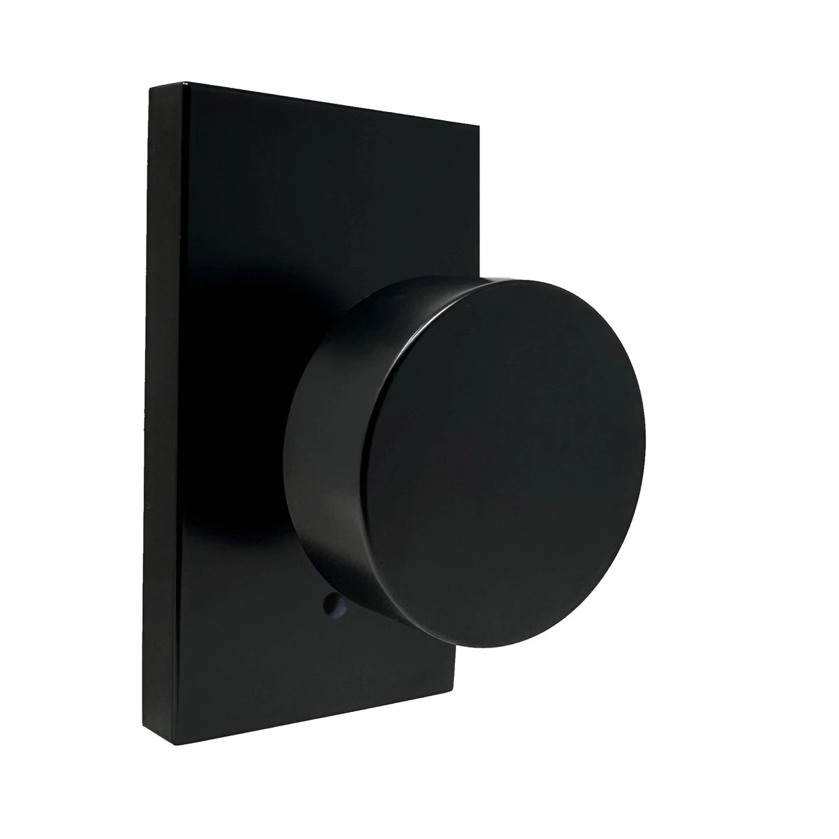 Weslock 009104242FR20 Mesa Knob with Rectangular Rose Privacy Lock with Adjustable Latch and Full Lip Strike Matte Black Finish