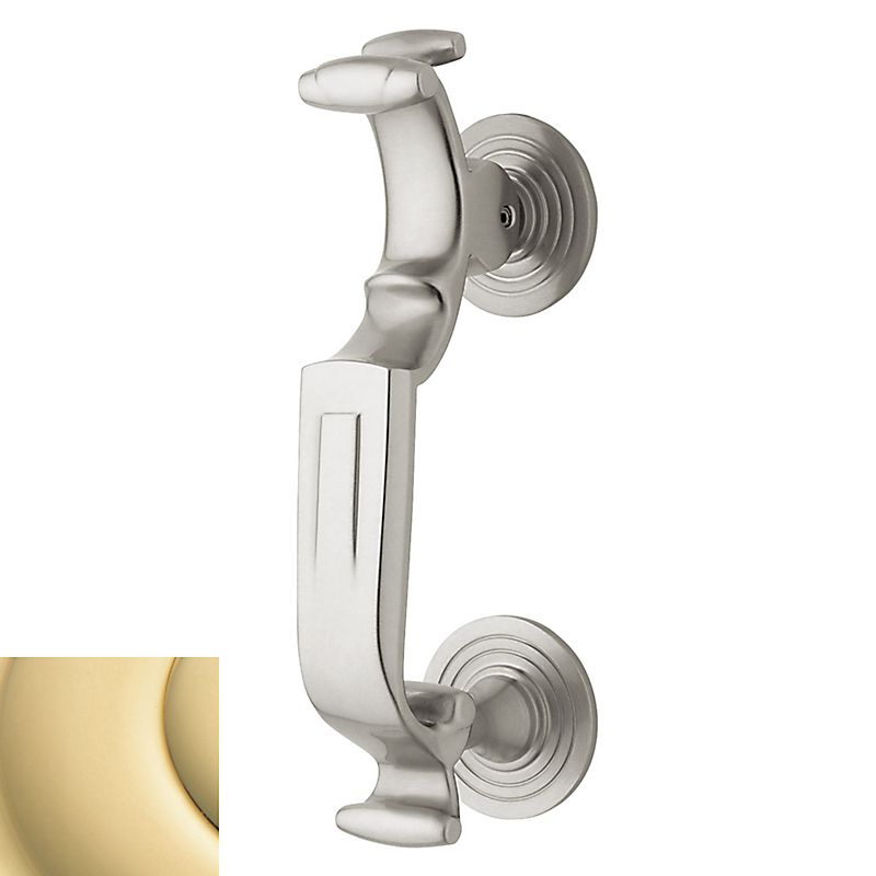 Baldwin 0113031 S-Shaped Door Knocker Unlacquered Brass Finish