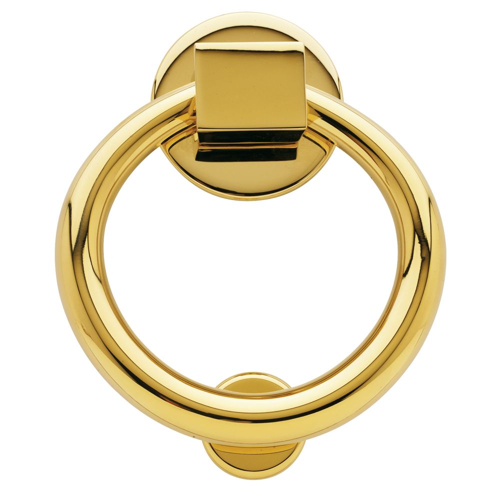 Baldwin 0195003 Ring Door Knocker Lifetime Brass Finish