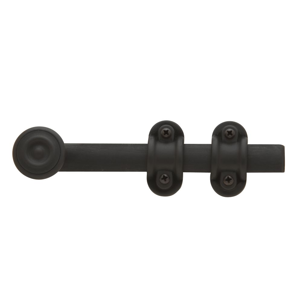 Baldwin 0379102 6" Ornamental Surface Bolt Oil Rubbed Bronze Finish